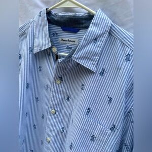 Tommy Bahama L men’s hula Hawaiian print button down cotton dress shirt